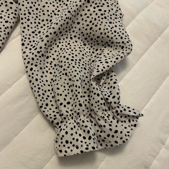 SHEIN Off White & Black Polka Dot Long Sleeve Blouse Size XL - Picture 6 of 9